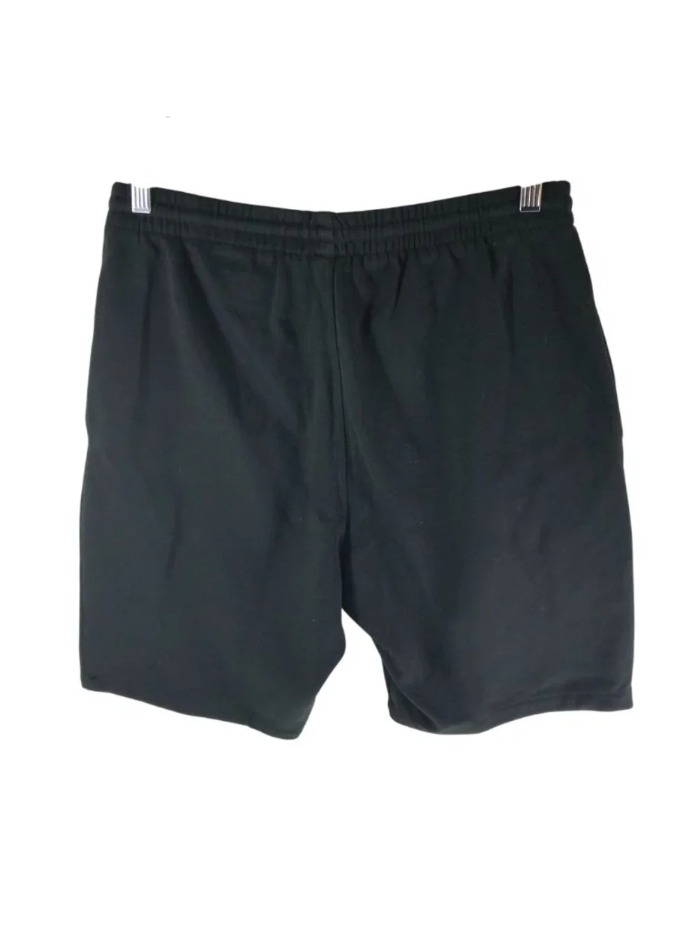Adidas Mens Medium Black Fleece Athletic Shorts Early Y2K Logo Pockets HEMMED